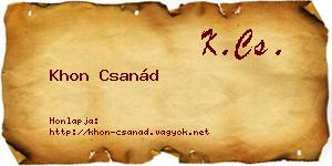 Khon Csanád névjegykártya